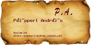 Pöpperl András névjegykártya